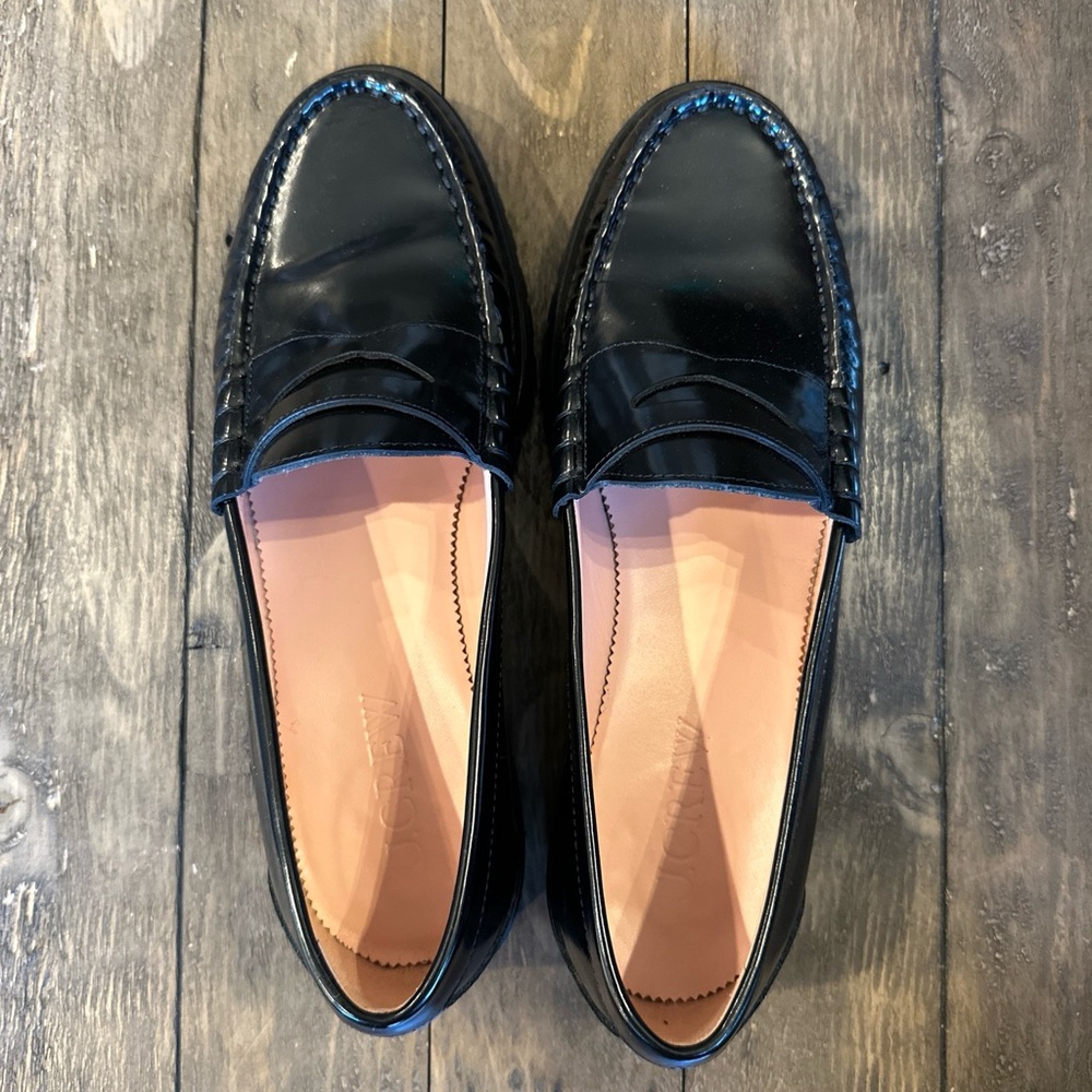 J Crew Winona lug-sole penny loafers in spazzolato leather 8.5 Bt893 - Picture 4 of 10